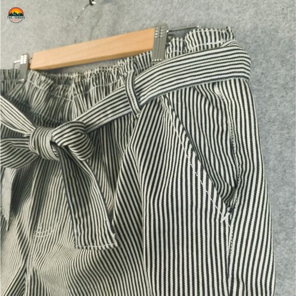 Lane Bryant Striped Shorts Black White Tie Waist Summer Women's Plus Size 18 - Picture 3 of 8